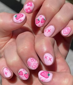 Kids Nails Cute Simple, Nails Cute Simple, Preppy Nails, Kids Nails, Kids Nail Designs, Uñas Aesthetic, Nail Art For Kids, Cute Pink Nails