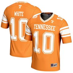 Rep your favorite Tennessee Volunteers player with this Squirrel White NIL Player football jersey from GameDay Greats. This jersey features his name and number on the back so you can show off your Tennessee Volunteers pride to the fullest. It's made of lightweight polyester with sublimated team graphics, making this the perfect jersey for game day. Tennessee Orange, Player Football, Tennessee Volunteers, Football Jersey, Football Jerseys, Game Day, Tennessee, Fun Sports, Inside Out