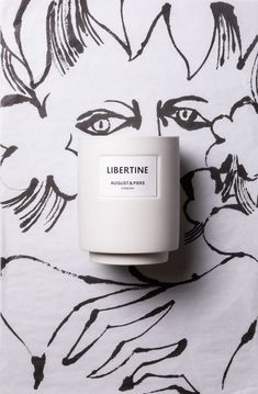 Libertine candle on illustrated background Elevated Home, Scented Candles Luxury, Candle Packaging, Bottle Packaging, Beauty Packaging, Packaging Design Inspiration, Package Design, Beautiful Packaging, Scented Candle