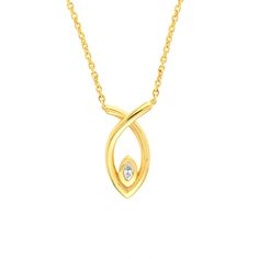 Revel in the charm of exquisite design with the exquisite Open Marquise Necklace with Diamond Accent from Olas d'Oro. This captivating piece is a fusion of art and elegance, designed to elevate your style and celebrate life's special moments. Crafted in 14K yellow gold, this adjustable necklace exudes timeless charm and sophistication.The centerpiece of this necklace is the open marquise pendant, beautifully adorned with 1/20 carat of dazzling diamonds. Each diamond sparkles with unmatched brill Elegant Round Pendant Necklace In Yellow Gold, Yellow Gold Pendant Necklace With Elegant Design, Yellow Gold Necklace With Elegant Design For Anniversary, Luxury Marquise Necklace For Gift, Modern Elegant Necklaces For Gifts, Timeless Gold Necklace With Marquise Shape, Gold Marquise Diamond Necklace For Gift, Timeless Gold Marquise Necklace, Marquise Yellow Gold Diamond Necklace Gift