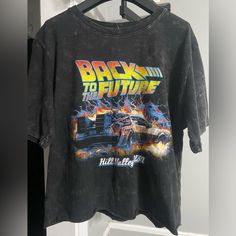 Back To The Future Graphic Tee- Nwot Graphic On Front Only Stone Washed % Cotton Ptp- 20" L- 20" Tie Front Cardigan, Tie Dye Shorts, Back To The Future, To The Future, Red Sweaters, Grey Stripes, Stripe Sweater, Yellow Black, Dress Details