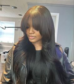 Bangs Inspiration, Wig Installs, Goddess Braids Hairstyles, Long Curly Wig, Hairstyle Inspo, Boring Hair, Human Wigs