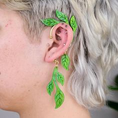 Vine Ear Cuff (Pair) – Affordable Earrings :) Adjustable Green Cartilage Earrings As Gift, Ear Cuff Diy, Crazy Earrings, Being Extra, Affordable Earrings, Fairy Ears, Ear Cuffs, Sweet Style, Cuff Earrings