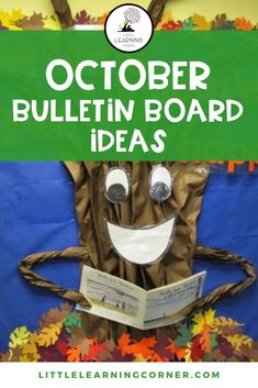 a bulletin board with an image of a paper bag that says october bulletin board ideas