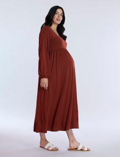 Indulge in effortless and versatile elegance with our Empire Waist Long Sleeve Maxi Dress, crafted to embrace your journey from bump to baby. Featuring a flattering empire waist that grows with your bump and a relaxed , yet polished fit, this maxi dress offers both comfort and style. Perfect for any occasion, its maxi length ensures a chic and versatile look that you can wear with confidence throughout your pregnancy and beyond. Empire Waist Maxi, Empire Waist Maxi Dress, Maxi Dress Sale, Pre Pregnancy, Vintage Indigo, Pregnancy Maxi Dress, Sleeve Maxi Dress, Nursing Bra, Seamless Bra