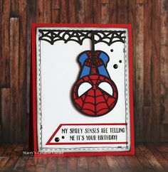 a spiderman birthday card made with stamping from the stampshopp shoppe