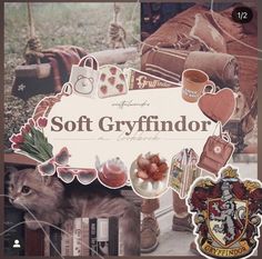 a collage of harry potter images with the words soft gyrfindor on it