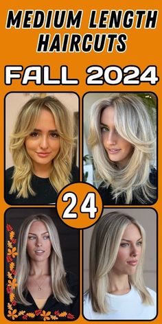 Butterscotch blonde is a warm, golden blonde shade that adds a touch of sweetness to your look. This color is perfect for those with blonde or light brown hair looking to add depth and warmth. It’s a versatile shade that works well for various hair lengths and styles. #fallhairstyles #autumnhair #hairtrends #hairinspo #hairgoals #fallbeauty #hairideas #hairinspiration #fallvibes #hairstyleideas #hairtutorials #hairtransformation #fallfashion #haircolor #haircut #haircare #hairlove #hairdo Fall 2024 Medium Length Hair, Medium Length Haircut With Straight Hair, Fall Hair Trends 2024 Cuts, Trending Mid Length Haircuts, Fall 2024 Hair Trends Medium, 2024 Hair Trends For Women In 30s, 2024 Straight Hair Trends For Women, Fall Blonde Hair Medium Length