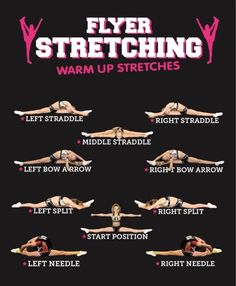 a poster showing how to stretch up and do different stretches for the lower back muscles