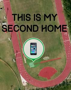 an aerial view of a track with the text this is my second home