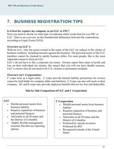 the business registration tips page is shown in this document, which contains information for businesses