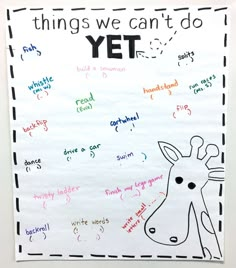 a poster with writing on it that says, things we can't do yet