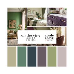 the color scheme is green and purple