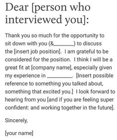 a letter to someone who is interested in the job you're working for?