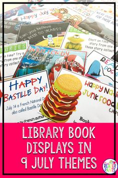 the library book displays in 4 july themes for children's literature and reading activities