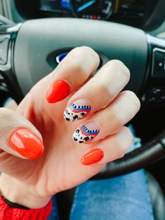 4th Of July Western Nails, 4th Of July Cow Print Nails, Western 4th July Nails, Western Fourth Of July Nails, Fourth Of July Nails Western, Red And Cow Print Nails, Nail Inspo Cow Print, 4th Of July Nails Western