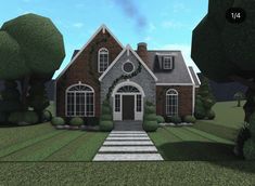 Cute Small Bloxburg Houses Exterior, Downtown Bloxburg House, Small House Bloxburg Exterior, Bloxburg House Ideas Exterior Vintage, Bloxburg Cottage Exterior, Bloxburg One Story House, Bedrooms Bloxburg, Bloxburg Cottage House Ideas, Small Suburban House