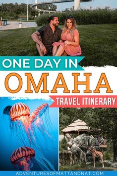 one day in omaha travel itinerary with pictures of people, animals and other things