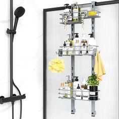 PRICES MAY VARY. Movable 3 shower organizers can be adjusted the height as required. 1.96 inch applicable width of arm for bathroom and kitchen. Robust support rod and two suction cups remain stable. Four movable plastic hooks can be placed at will. Narrow shower caddy organizer can be placed over glass door and sliding door. ODesign, a brand dedicated to bathroom baskets and kitchen shelves. The design of the bath basket is over the door, and the disassembly is still convenient and efficient. T Shower Organizers, Bath Basket, Three Tier Shelf, Kitchen Basket Storage, Bathroom Baskets, Caddy Organizer, Black Shelves, Shower Organization, Door Holders