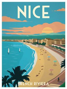 an image of nice french riviera poster