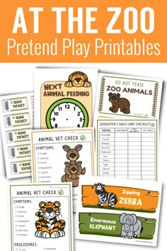 zoo animal activities and printables for kids to play with at the zoo pretend play printables