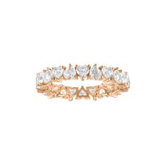 Details: This gorgeous eternity band in 14k gold features white topaz stones all the way around. It is delicate and has the most gorgeous inside detail, alternating up and down hearts as a symbol of eternal love! It’s perfect for stacking with your favorite rings or even as an addition to any wedding ring stack. Shop the matching bracelet, here! Stones: 3x3mm each (approx) Available in 14k yellow, white, and rose gold Made in New York City Made-to-order: Please allow 4-6 weeks to process your or Fine Jewelry Rose Gold Eternity Band With Prong Setting, Rose Gold Stackable Eternity Band, Rose Gold Diamond Eternity Band For Promise, Rose Gold Diamond Promise Eternity Band, Rose Gold Eternity Band With Diamond Accents, Stackable Rose Gold Eternity Band For Promise, Rose Gold Stackable Eternity Band For Promise Ring, Rose Gold Round Cut Eternity Band With Halo, Rose Gold Halo Round Cut Eternity Band