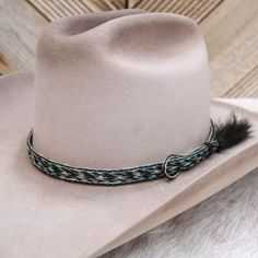 "6 Strand Genuine Horsehair Hat Band 5/8\" wide Blue & Black Horsehair Handmade in Ecuador *Hat not included*" Western Blue Hat Bands For Ranch, Flat Brim Blue Hats For Ranch, Adjustable Blue Felt Country Hat, Blue Adjustable Custom Hat Bands, Blue Western Hat For Kentucky Derby, Blue Flat Brim Hat For Ranch, Blue Country Style Hat Band For Ranch, Adjustable Blue Fedora For Western-themed Events, Blue Short Brim Hat For Ranch