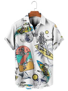 The best hawaiian shirts for men, hawaiian shirt for women and kids are available, designed just for you. Fabric: four-way stretch (95% polyester and 5% spandex) Regular fit Fabric Weight: 120 g/m². Care Instruction: Machine washes cold with similar colors, do not bleach, tumble dry low, do not iron, and do not dry clean. Reliable quality Refreshing and breathable, comfortable material, No DISCOLORATION after long washing. Hight Quality Fabric High quality fabric is soft and comfortable, and its Cool Hawaiian Shirts, Print Graphic, Hawaiian Style, Mens Hawaiian Shirts, Printed Sleeves, Comfy Outfits, 3d Print, Casual Shirts For Men, Hawaiian Shirt