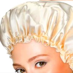 Nip Buttercup Yellow Satin Sleep Bonnet Sleeping Hat Hair Cover Night Cap Soft Elastic Hidden Band For Secure Hold Full Coverage For Rollers, Extensions, Pin Curls, And More Size M Sleep Bonnet, Sleeping Hat, Buttercup Yellow, Hat Hair, Pin Curls, Yellow Satin, Hair Cover, Night Cap, Hair Rollers