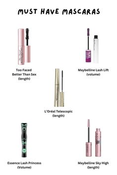 Mascara To Make Lashes Look Longer, What’s The Best Mascara, Drugstore Makeup Aesthetic, Mascara Combos, Best Mascara For Length, Essence Aesthetic, Mascara Recommendations, Long Lash Mascara