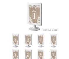 the table numbers are displayed in white frames