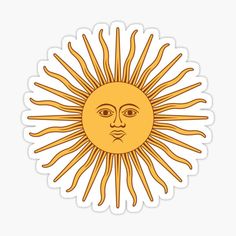 the sun with an evil face sticker