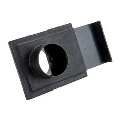 a black square object with a hole in the middle