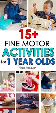 30+ Easy Activities for 1 Year Olds - Busy Toddler Baby Activities 1 Year, Young Toddler Activities, Toddler Fine Motor Activities, Activities For One Year Olds, Fun Indoor Activities, Baby Learning Activities, Baby Education