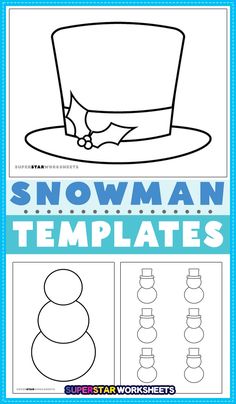 the snowman hat is shown with instructions for how to draw it and color it