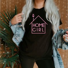 Home Girl Real Estate T-shirt, Realtor Shirts, Real Estate Farming, Real Estate Shirts, Real Estate Apparel, Shirts for Real Estate Agents Hey, real estate agents! Are you tired of wearing the same old boring button-ups or blouses every day to work? Well, look no further because I have the perfect solution for you - a modern t-shirt! Not just any t-shirt, but a sleek and professional-looking one that will keep you comfortable yet stylish at the same time. With its breathable fabric and flatterin Casual T-shirt With Letter Print, Short Sleeve Tops With Letter Print For Home, Casual Letter Print T-shirt, Cotton Crew Neck T-shirt For Home, Cotton Crew Neck Tops For Home, Realtor Shirts, Real Estate Farming, Real Estate Shirts, Real Estate Agents