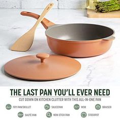 the last pan you'll ever need is shown in this ad for kitchenware