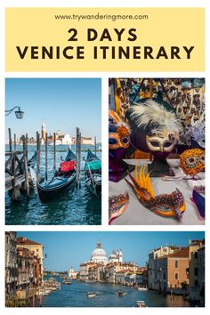 venice italy with text overlay that reads 2 days venice itinerary