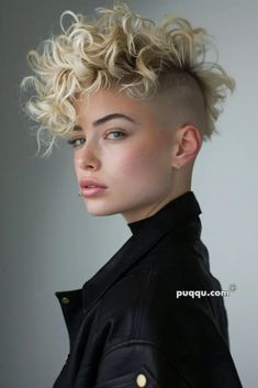 Mohawk Haircut For Women, Tapered Haircut For Women, Long Hair Shaved Sides, Be Unapologetically Yourself, Curly Mohawk Hairstyles, Mohawk Hairstyles For Women, Mohawk Haircut, Haircut For Women, Half Shaved Hair