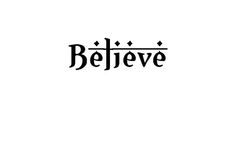 the word believe written in black ink on a white background