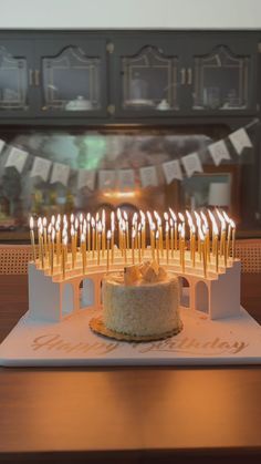 there is a cake with candles on it