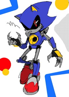 a drawing of a sonic the hedgehog character