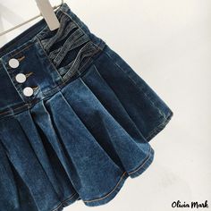 Olivia Mark - High-Waisted Denim Mini Skirt with Stylish Pleated Design Denim Mini, Denim Mini Skirt, Types Of Skirts, High Waisted Denim, Pleated Skirt, Mini Skirt, Mini Skirts, High Waisted, Skirt