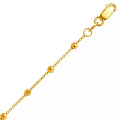 Elevate Your Style with This Exquisite 14K Solid Gold Rolo Chain Necklace with Dainty Ball Stations Introducing a masterpiece of elegance and sophistication, this 14K solid gold necklace is designed to elevate your style for any occasion. Whether you're attending a wedding, graduation, birthday, or simply seeking to add a touch of luxury to your daily attire, this necklace is the perfect choice. Key Features: Material: Crafted from premium 14K solid gold, this necklace offers both durability and Platinum Chain, Modern Necklace, Gold Rope Chains, Solid Gold Necklace, Stylish Bracelet, Expensive Jewelry, Modern Necklaces, Bead Chain, Station Necklace