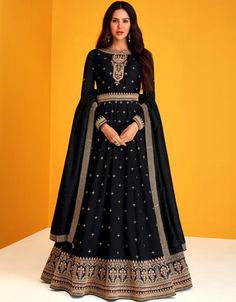 🌟 Embrace the allure of our Mirage Pant Style Anarkali Salwar Kameez and showcase your regal charm! ✨💫 #MirageMagic #ChicAndTrendy #DesignerDazzle #StylishSeason #ArabicFashion #TrendingNow #FashionInspiration 👗✨ Black Anarkali Suits, Long Anarkali Gown, Black Anarkali, Silk Anarkali Suits, Celana Fashion, Silk Anarkali, Readymade Saree, Silk Bottoms, Anarkali Gown