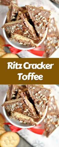 a white plate topped with cracker toffee