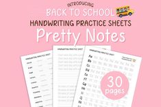 Back to School Neat Handwriting Practice Sheets, Printable Handwriting Worksheets, Alphabet Writi...