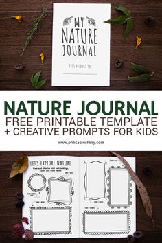 the nature journal is open and ready to be used as a printable for kids