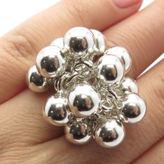 Great vintage condition.  925 Sterling Silver Vintage Beaded Cluster Ring Size 6  Weight: 22.6g   WELCOME TO PAWN SHOP We are an actual pawn shop and have been in business for over 25 years. Since 1990, our establishment has been serving a variety of clients by providing them with short term cash solutions and options of liquidity regarding their treasured heirlooms. Acknowledging that today′s customers are very sophisticated and are looking for a variety of investments, our acquisitions are han Silver Rings With Silver Beads For Gifts, Silver Rings With Silver Beads As A Gift, Silver Rings With Spacer Beads As Gift, Silver Beaded Rings For Anniversary, Silver Rings For Gifts, Silver Beaded Rings For Gift, 57th Birthday, Vintage Jewellery Rings, Jewellery Rings