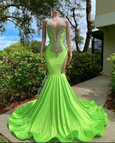 Green Mermaid Prom Dress, Prom Dress Green, Lace Beading, Green Prom, Mermaid Evening Gown, Green Mermaid